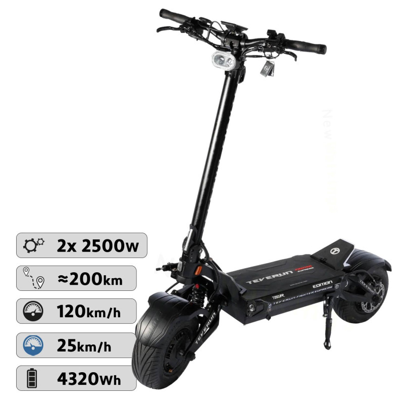 Trottinette électrique Teverun Fighter Supreme 7260R (V4) - 72 V / 60 Ah Ø Minimotors Shop